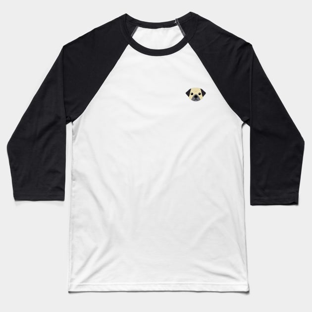 Pug Face Baseball T-Shirt by boarder305